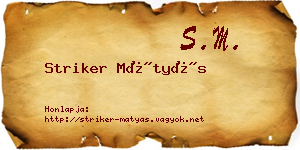 Striker Mátyás névjegykártya